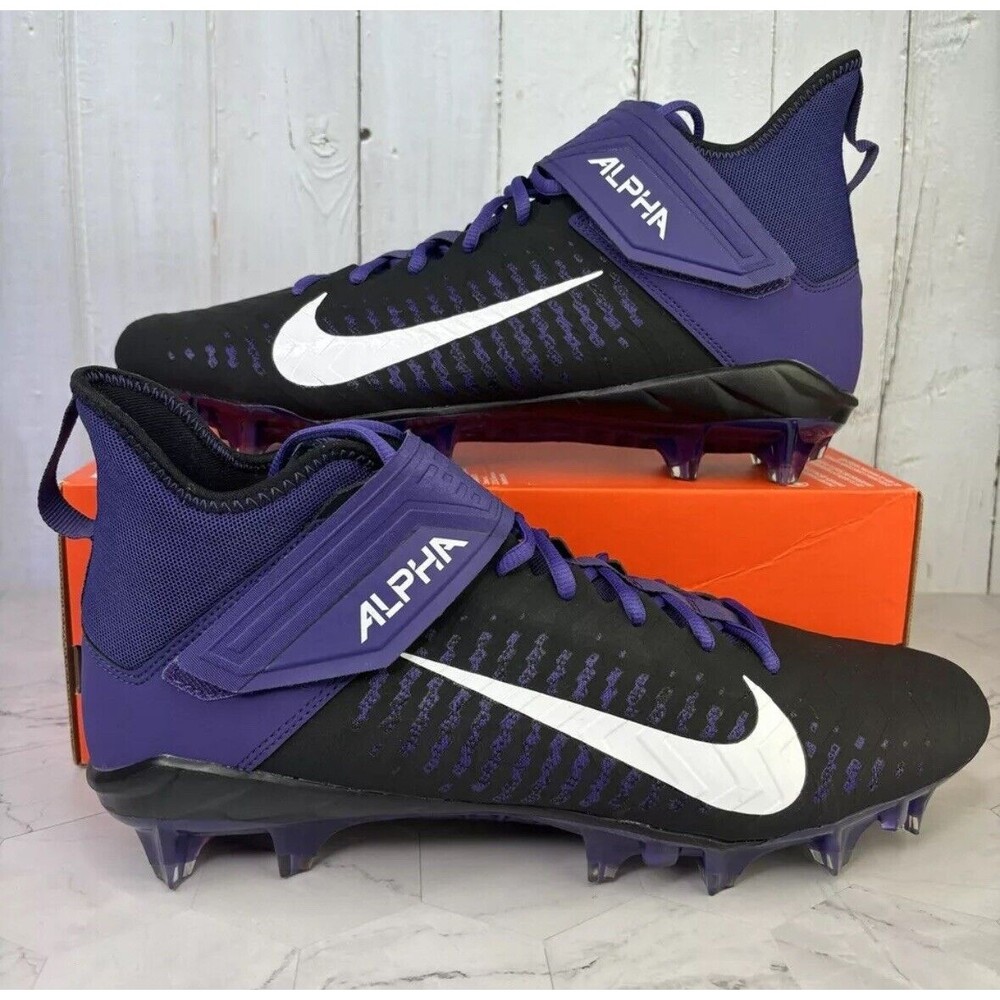 Nike Alpha Menace Pro 2 Mid Football Cleat BV3945-500 Purple Black Men Size 13.5
